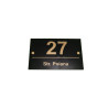 Placuta Numar Casa + Strada din Acrilic Negru & Oglinda – 250x155 mm, Personalizabila