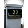 Placuta Numar Casa + Strada din Acrilic Negru & Oglinda – 250x155 mm, Silver /Gold Mirror, Personalizabila