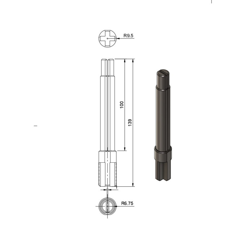 Ax Central Intarit din PC pentru Tambur Furtun 15m – Compatibil KP0489 / Kraft Profesional