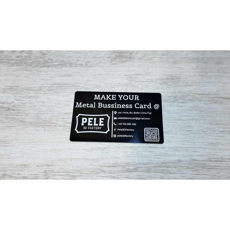 Carte de Vizită Metalică Personalizată – Gravură Laser Premium 🔥 (Negru / Roșu / Albastru)