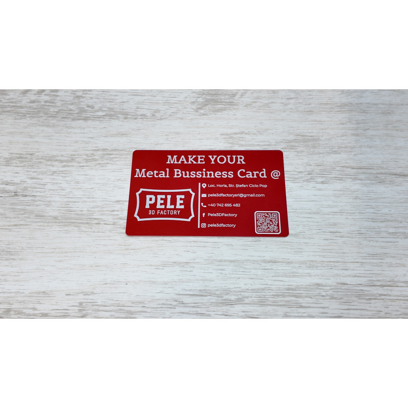 Carte de Vizită Metalică Personalizată – Gravură Laser Premium 🔥 (Negru / Roșu / Albastru)