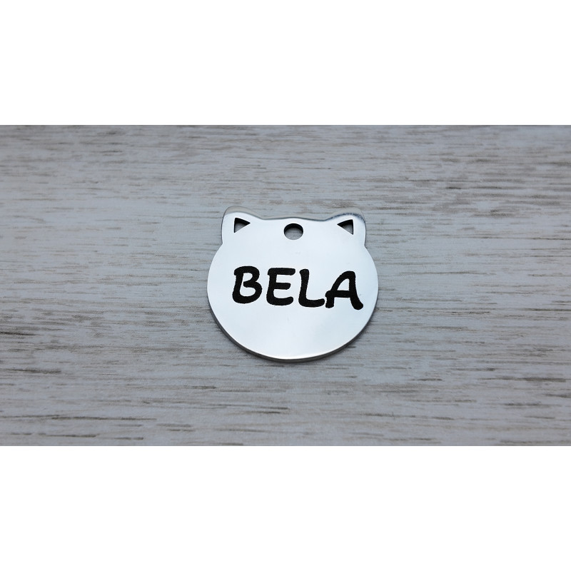 Medalion 🐱 Pisică Gravabil – Personalizare Nume & Telefon – Premium