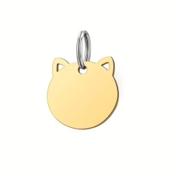 Medalion 🐱 Pisică Gravabil – Personalizare Nume & Telefon – Premium