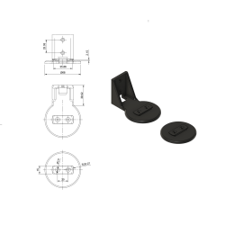 Suport cameră IMOU cu montare la 90° – compatibil Ranger 2C, Ranger SE, IPC-A22EP – adaptor cu braț, imprimat 3D din ASA