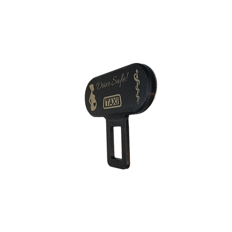 Clip universal pentru slot centură auto, ABS negru, gravat laser